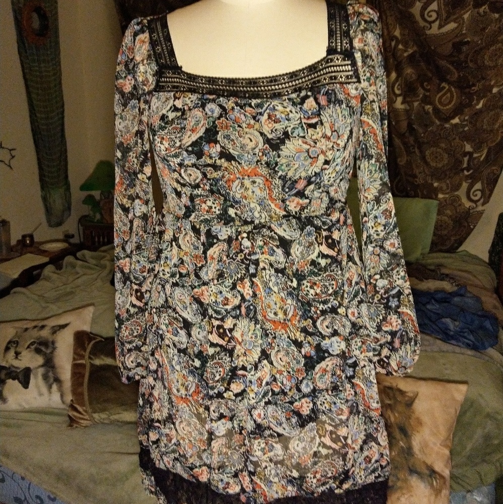 Boho Chic Paisley High Low Dress